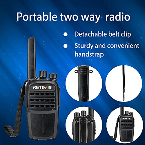 Retevis RT40B Walkie Talkie Rechargeable,Mini 2 Way Radio for Adults, Rugged Two Way Radios Rechargeable, Handheld USB Charging Base Emergency Alarm, for Adults Skiing Hunting Cruise Gifts (1 Pack)