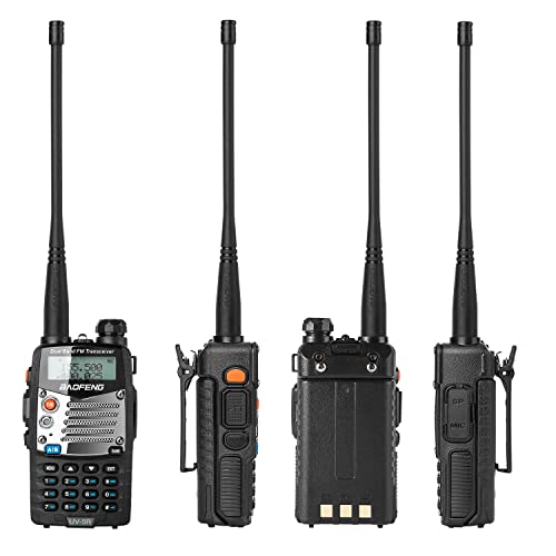 BAOFENG UV-5R Pro Ham Radio with 2 Rechargeable Batteries, Dual Band Two-Way Radio Handheld Walkie Talkie Long Range with Earpiece and Mic, RH-771 High Gain Antenna