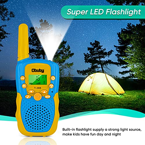 Obuby Toys for 3-12 Year Old Boys Girls Walkie Talkies for Kids 22 Channels 2 Way Radio Gifts with Backlit LCD Flashlight 3 KMs Range Gift Toy for Boy Girl to Outside,Camping,Hiking