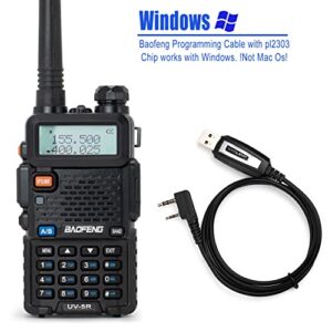 BaoFeng Radio UV-5R 2-Pack Walkie Talkies Include 4 Batteries, Handheld Ham Radio with Greaval GV-771 High Gain Antenna and Programming Cable (Black)