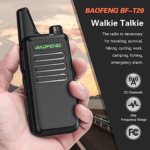 Walkie Talkies Rechargeable Long Range for Adults Baofeng FRS Walky Talky with 22 Channel Family Radio with VOX Type-CCharger Headsets for Camping Hunting Hiking,4Pack