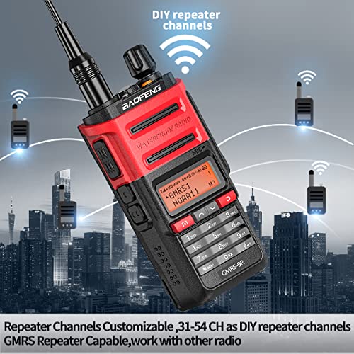 Baofeng GMRS Radio GMRS-9R Handheld Radio with NOAA Weather Scan,Waterproof IP67 Long Range Two Way Radios Rechargeable