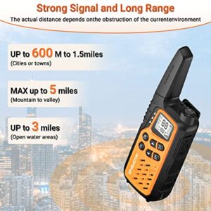 4Pack Rechargeable Baofeng MP25 FRS Walkie Talkies Long Range Walkie Talkies for Adults - Long Distance 2 Way Radios Walkie Talkies with Battery NOAA 2 in 1 Type-C Charger