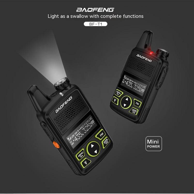 BAOFENG BF-T1 Mini Walkie Talkie UHF Portable Two Way Radio (2 Pack)