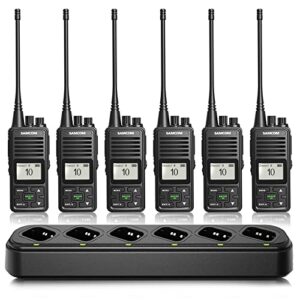 samcom fpcn10a walkie talkies rechargeable 3000mah hands free 2 way radios two-way radio(6 pack) with 6 way multi gang charger