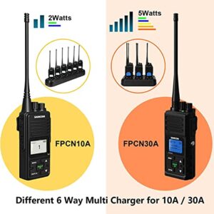 SAMCOM FPCN10A Walkie Talkies Rechargeable 3000mAh Hands Free 2 Way Radios Two-Way Radio(6 Pack) with 6 Way Multi Gang Charger