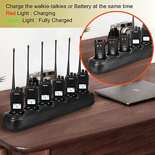 SAMCOM FPCN10A Walkie Talkies Rechargeable 3000mAh Hands Free 2 Way Radios Two-Way Radio(6 Pack) with 6 Way Multi Gang Charger