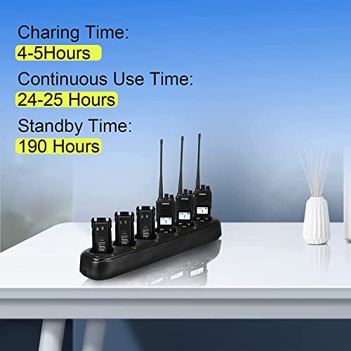 SAMCOM FPCN10A Walkie Talkies Rechargeable 3000mAh Hands Free 2 Way Radios Two-Way Radio(6 Pack) with 6 Way Multi Gang Charger