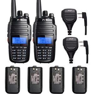 tyt th-uv8000d 10watts high power walkie talkies cross-band repeater handheld transceiver vhf uhf dual band two way radio with backup batteries speaker mic (2 pack)