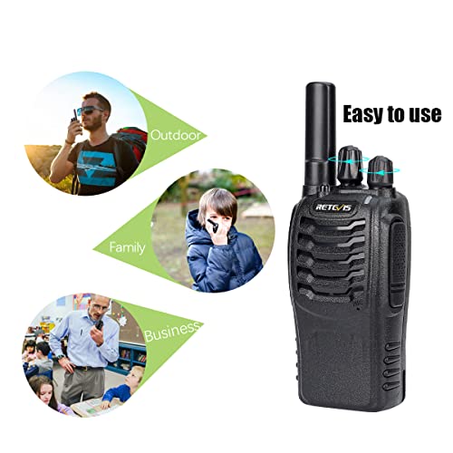 Retevis H-777 Walkie Talkie Rechargeable Long Range,Portable Two-Way Radio, Flashlight, Emergency Alarm, Hands Free(1 Pack)