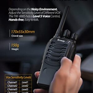 Walkie Talkie Long Range Rechargeable 2 Way Radio for Adult with Earpiece, FRS Two Way Radio VOX 16 Channel Flashlight Li-ion Battery 10 Pack