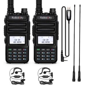 2 pack radioddity gm-30 gmrs radio handheld 5w long range two way radio, gmrs repeater capable, with noaa scanning & receiving, display sync for off road overlanding, with 15 inch high gain antenna