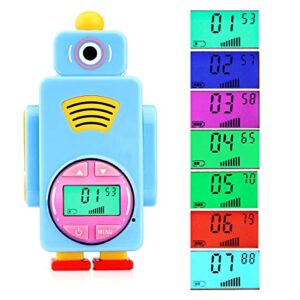 Retevis RT36 Walkie Talkie for Kids,Robot Shape Toys Gifts for 3-5 Year Old Boys Girls,Toddler Toys Walkie Talkies with Flashlight,Easy to Use(Blue,2 Pack)