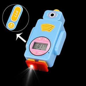 Retevis RT36 Walkie Talkie for Kids,Robot Shape Toys Gifts for 3-5 Year Old Boys Girls,Toddler Toys Walkie Talkies with Flashlight,Easy to Use(Blue,2 Pack)