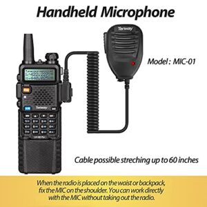 Ham Radio Walkie Talkie UV-5R Pro 8W Dual Band Two Way Radio with 3800mAh Battery and Handheld Speaker Mic and Antenna 2Pack and One USB Programming Cable