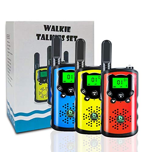 TOWOLD 3 Pack Kids Walkie Talkies, Toys for 4 5 6 7 8 Year Old Boys and Girls 22 Channels 2 Way Radio Boys Toys Gifts for Boys on Birthday,Outside Adventures and Camping(Orange Blue Yellow)