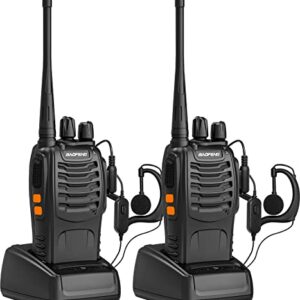 BaoFeng Walkie Talkies BF-888S Two Way Radio Long Range Rechargeable,Portable 2 Way Radio,Handsfree Walkie Talkie for Adultswith Flashlight Li-ion Battery and Charger（2 Pack）