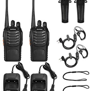 BaoFeng Walkie Talkies BF-888S Two Way Radio Long Range Rechargeable,Portable 2 Way Radio,Handsfree Walkie Talkie for Adultswith Flashlight Li-ion Battery and Charger（2 Pack）