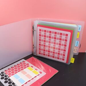 cookie stencil storage binder die cut and stamp storage folder baking stencil organizer scrapbooking cutting dies stencil storage book collections case organizer (one pocket 50 pages)