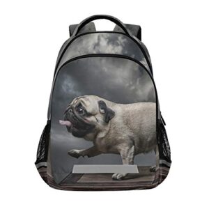 alaza pug dog print yoga puppy animal backpack purse for women men personalized laptop notebook tablet school bag stylish casual daypack, 13 14 15.6 inch