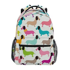 alaza colorful dachshund puppy pug dog travel laptop backpack business daypack fit 15.6 inch laptops for women men