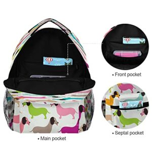 ALAZA Colorful Dachshund Puppy Pug Dog Travel Laptop Backpack Business Daypack Fit 15.6 Inch Laptops for Women Men