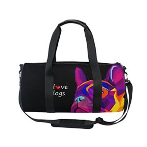 alaza cute colorful bulldog french pug sports gym duffel bag travel luggage handbag for men women