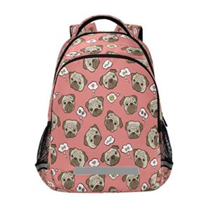 alaza animal pug dog puppy backpack for students boys girls school bag travel daypack
