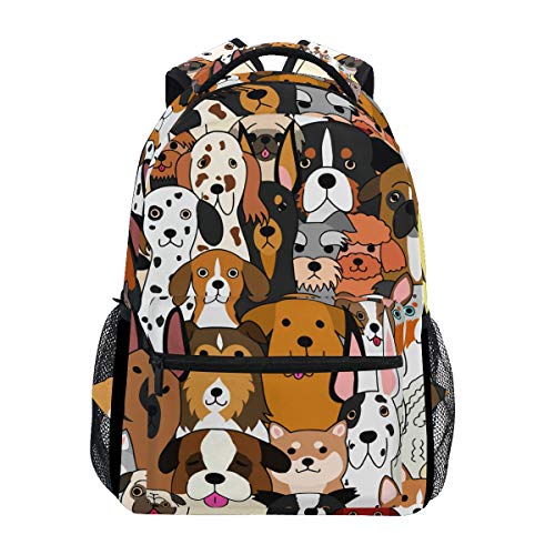 ALAZA Cute Doodle Dog Print Animal Large Backpack for Kids Boys Girl School Personalized Laptop iPad Tablet Travel School Bag with Multiple Pockets