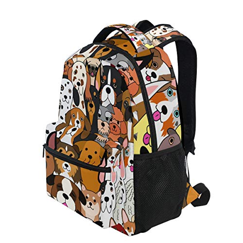 ALAZA Cute Doodle Dog Print Animal Large Backpack for Kids Boys Girl School Personalized Laptop iPad Tablet Travel School Bag with Multiple Pockets