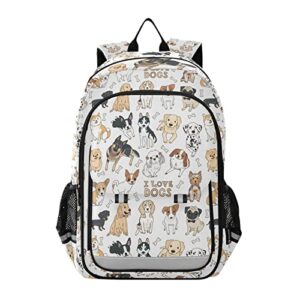 alaza doodle dog pug corgi golden retriever husky labrador dachshund laptop backpack purse for women men travel bag casual daypack with compartment & multiple pockets