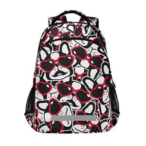 alaza cute pug dog print puppy heart valentine backpack purse for women men personalized laptop notebook tablet school bag stylish casual daypack, 13 14 15.6 inch