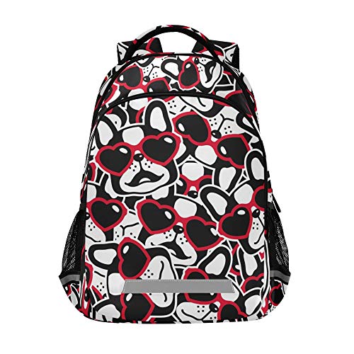 ALAZA Cute Pug Dog Print Puppy Heart Valentine Backpack Purse for Women Men Personalized Laptop Notebook Tablet School Bag Stylish Casual Daypack, 13 14 15.6 inch