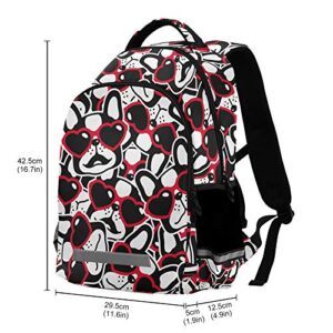 ALAZA Cute Pug Dog Print Puppy Heart Valentine Backpack Purse for Women Men Personalized Laptop Notebook Tablet School Bag Stylish Casual Daypack, 13 14 15.6 inch