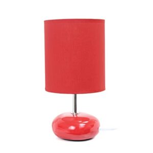 Simple Designs LT2005-RED-2PK Stonies Small Stone Look Lamp 2 Pack Set, Red