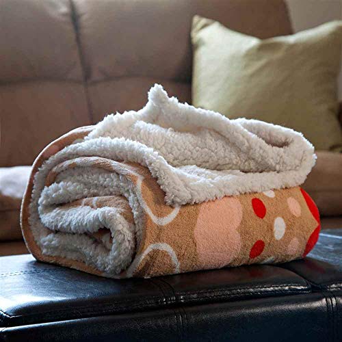 Lavish Home Fleece Sherpa Throw Blanket-Hearts-Red, 50" x 60"