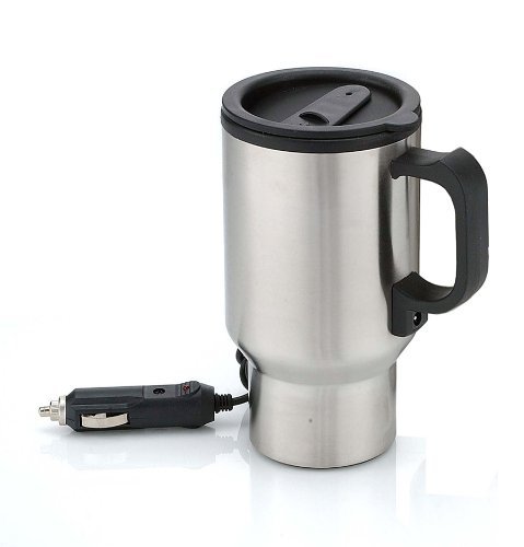 RoyalCraft 12 Volt Stainless Steel Thermal Travel Mug With Car Charging for Coffee, Tea or Drinks