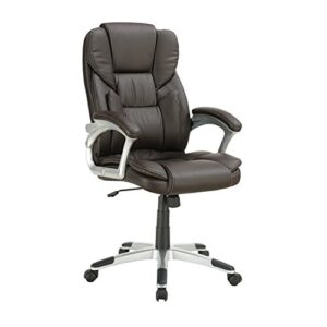 coaster home furnishings kaffir adjustable height office chair dark brown and silver