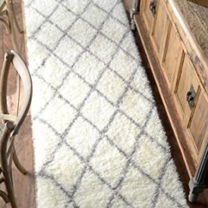 nuLOOM Machine Made Diamond Shag Area Rug, 4x6, Gray