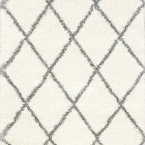 nuLOOM Machine Made Diamond Shag Area Rug, 4x6, Gray