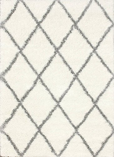 nuLOOM Machine Made Diamond Shag Area Rug, 4x6, Gray