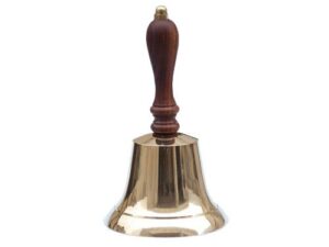 hampton nautical solid brass hand bell, 7", brass