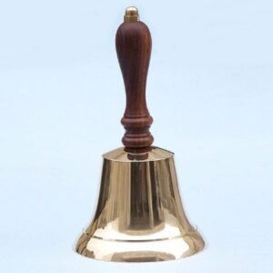 Hampton Nautical Solid Brass Hand Bell, 7", Brass