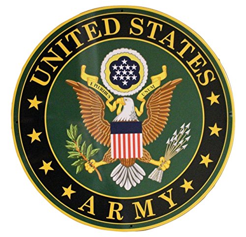 Army Military Logo Aluminum Metal Sign - US Service Branch Home Wall Decor