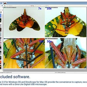 Dino-Lite USB Digital Microscope AM2111-0.3MP, 10x - 50x, 230x Optical Magnification, 4 LEDs