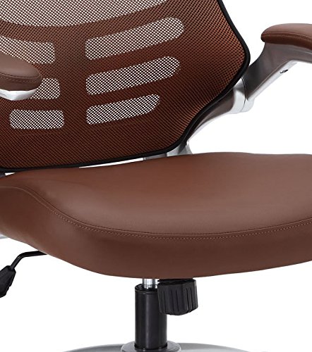 Modway Attainment Mesh Vinyl Modern Office Chair in Tan