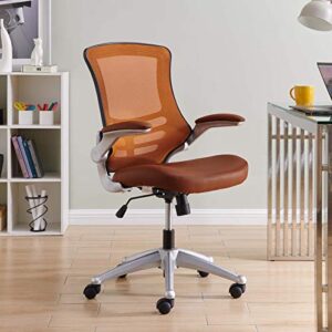 Modway Attainment Mesh Vinyl Modern Office Chair in Tan