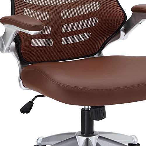 Modway Attainment Mesh Vinyl Modern Office Chair in Tan