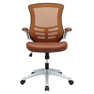 Modway Attainment Mesh Vinyl Modern Office Chair in Tan