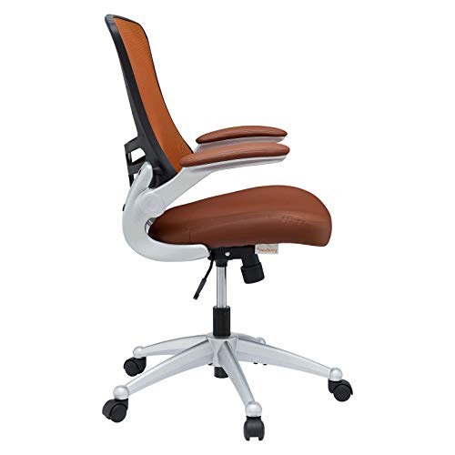 Modway Attainment Mesh Vinyl Modern Office Chair in Tan